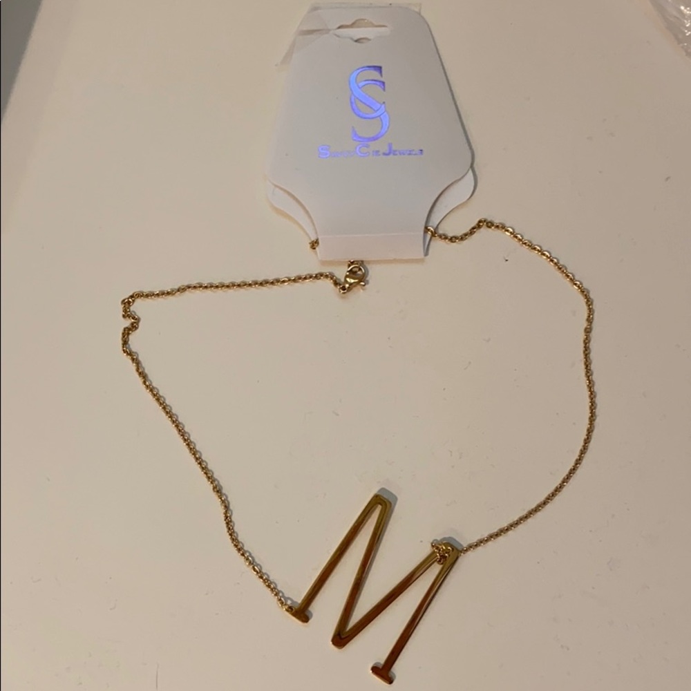 XL “M” Initial Necklace (14K Gold Plated)